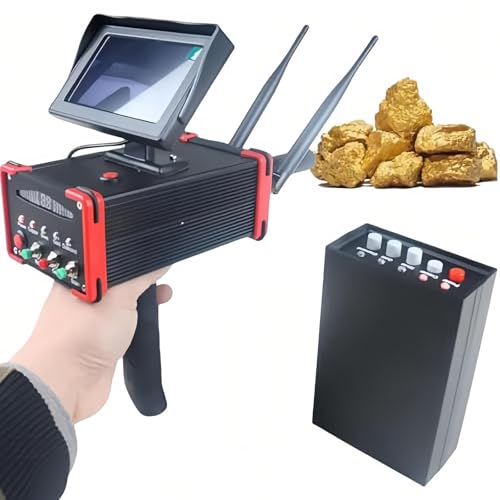 Detector Metales Profesional, Detector Oro SubterráNeo con Pantalla, Alcance BúSqueda 99 M Y Profundidad DeteccióN De 15 M, para ProspeccióN ArqueolóGica De Oro, Plata Y Cobre,Black