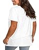 Fisoew Women's Large Sizes Short Sleeve T-Shirt V Neck Plus Size Tops Lightweight Summer Tops, White, 3XL #1