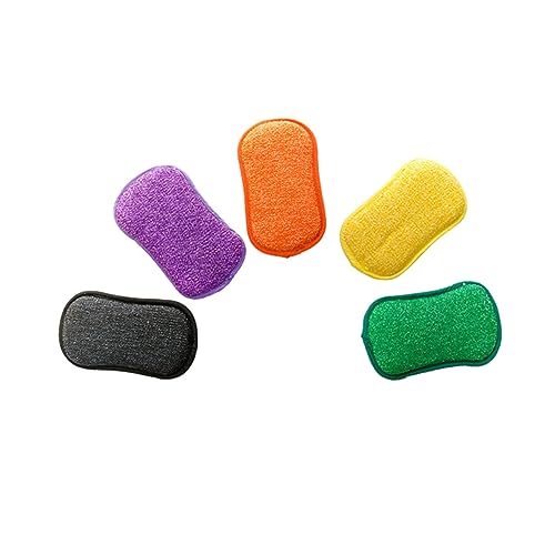 HAPINARY 5 Piezas Esponja para Lavar Platos Plato De Esponja Esponjas y Estropajos De Cocina Dispensador De Jabón De Cocina Automático Raspador Dispensador De Jabón En Espuma Varita Mágica
