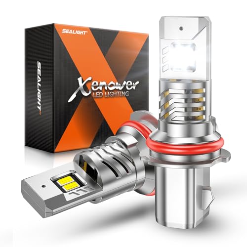 Image of SEALIGHT 9004 Bulbs, 40000LM 8X Brightness 9004 Fog Lights, 6500K Cool White Bulbs with 15000RPM Fan, Plug and Play, IP68 Waterproof, Pack of 2