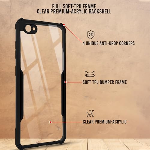 Image of Jkobi Back Case Cover for Vivo Y55s 2017 (Shockproof with Polycarbonate Clear Panel | Professional Black)