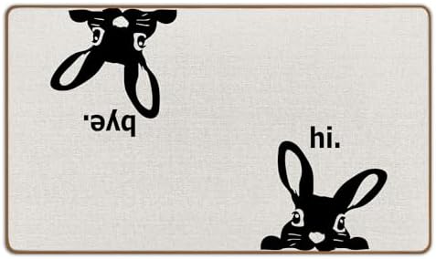 WTOGQ Funny Easter Bunny Door Mat, Hi Bye Rabbit Easter Welcome F...