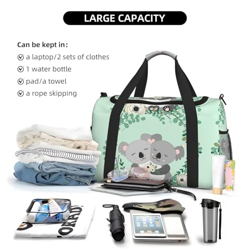 Sac de week-end koala noir taille unique parfait comme bagage cabine et voyage