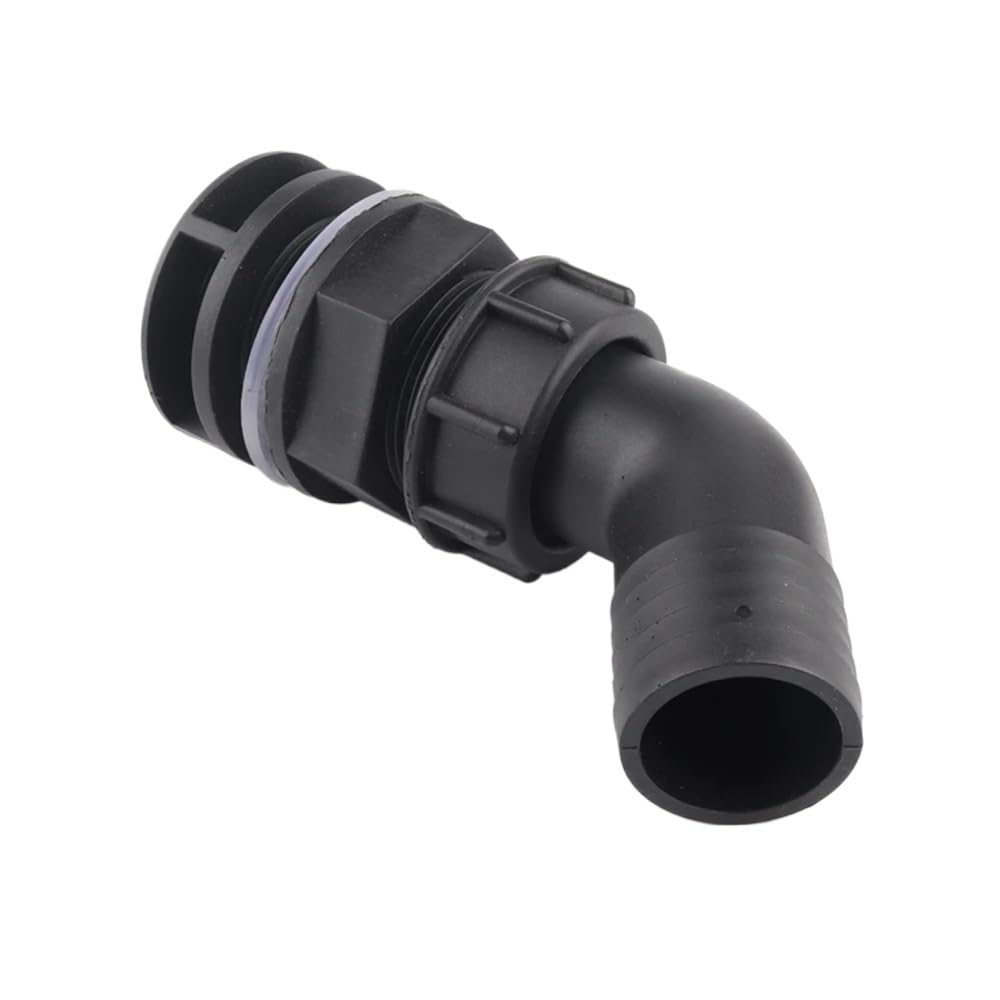 20mm~38mm Bucket Bottom Outlet Pipe Connectors, Elbow Bulkhead Joints for Aquarium Drain Agricultural 1pc(20mm)