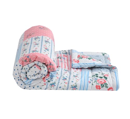 Image of FRESH FROM LOOM All Seasons Collection Microfiber Comforter | Dohar | Quit | Double Bed | Double Weaved | Washable | Hypoallergenic Skin Friendly (90x100 in | Floral Multi Color) | TC - 144