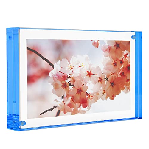 Color Edge Magnet Frame by Canetti-Blue-4x6 inch