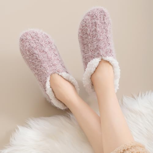 Image of Fluffy Fuzzy Slipper Socks with Grips for Women & Men for House | Unisex, Non-Slip, Thick Fleece Lined, Warm, Cozy, Sleeping, Winter, Cold Weather, Indoor Floor
