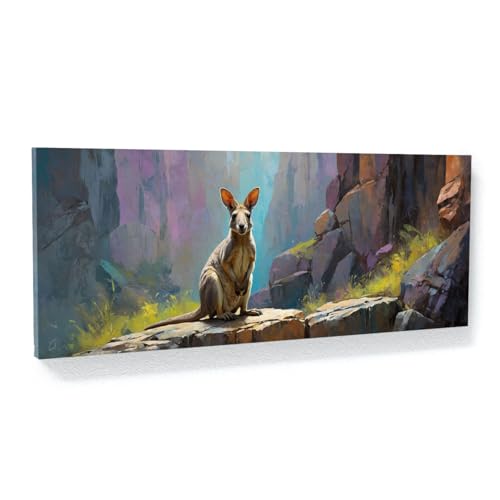 Sense Canvas Wallaby Rocky Refuge 54 - Lienzo decorativo para decoración del hogar, póster de pared, tamaño XL, 60 x 24 / 3,8 cm
