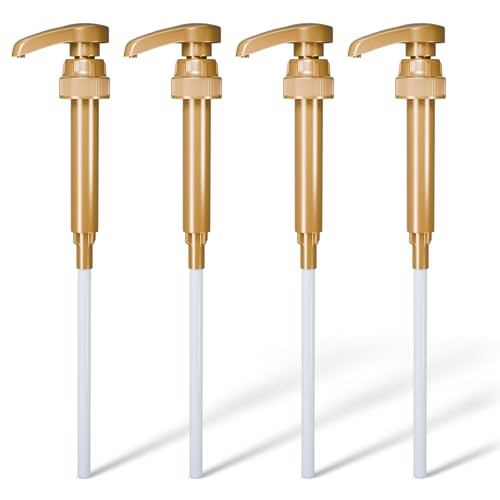 4 Pcs Coffee Syrup Pump Dispenser - Works as Skinny and Torani Syrup Pump - Fits Various 25.4 oz Bottles, Precise Dispensing 0.3oz & Lockable Design, Easy to Use & Clean, Ideal for Liquid & Pastes