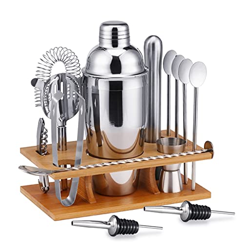 Set coctelera 14 piezas acero inoxidable 550 ml