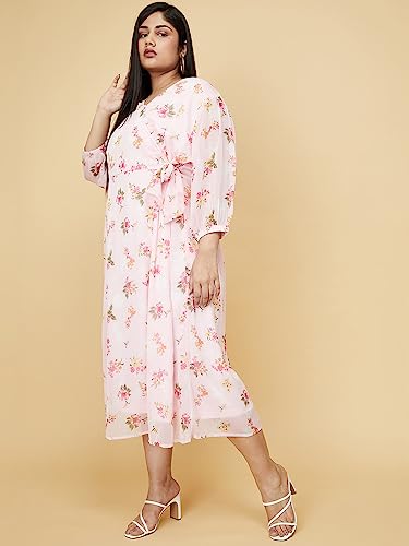 Image of Max Plus Size Women Printed V-Neck A-line Dress