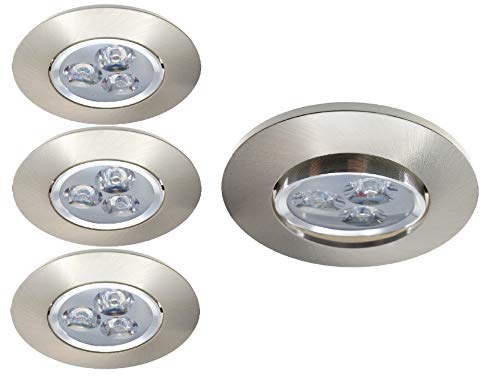 Preisvergleich Produktbild Trango 3er Pack dimmbarer Einbaustrahler Einbauleuchten Einbauspots aus hochwertigem gedrehte Aluminium TG6730-032-3W inkl. 3x 4.0 Watt LED Modul 3000K warm-weiß