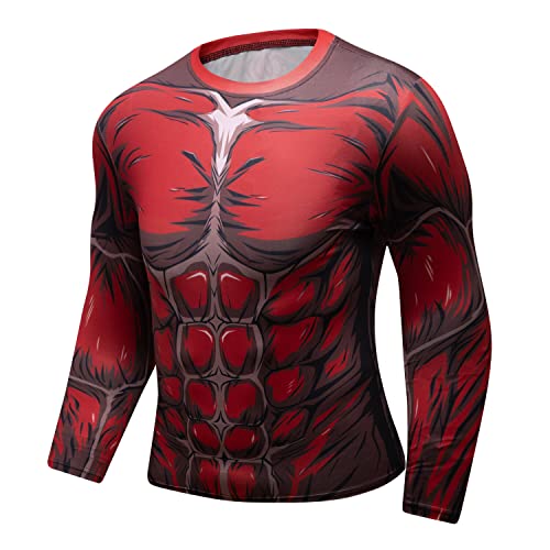 Red Plume® Winter Warrior Men's Compression Sport Fitness Printing Shirt, Long Sleeve T-Shirt3