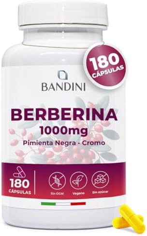 Bandini® Berberina 1000 mg - 180 cápsulas veganas - Con Cromo y P...