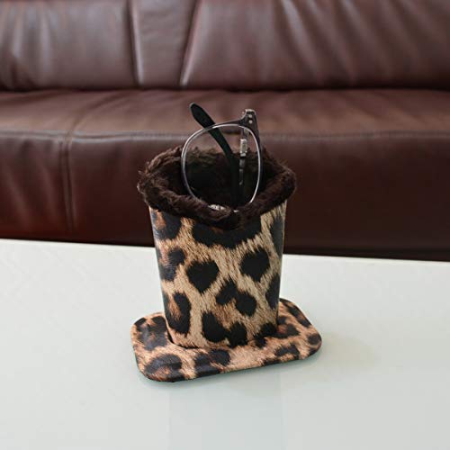 Image of Pack of 2 Soft Plush Lined Eyeglasses Holder Stand Protective Glasses Holder Stand