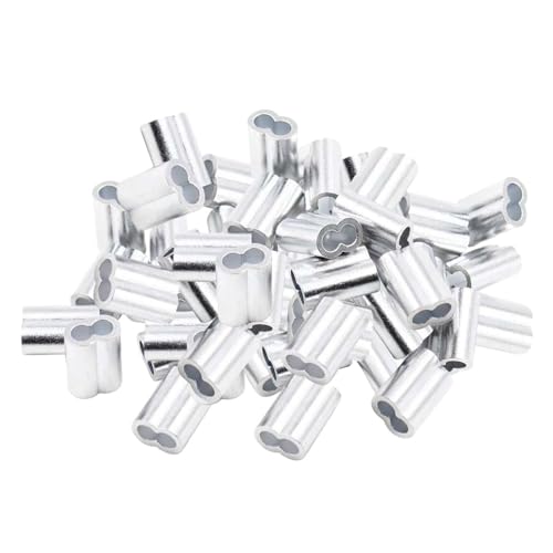 siduytin 100x Manguito de aluminio para cable de acero Manguito engarce aluminio para cable acero M2.5