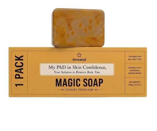Shiwalya Magic Soap Tan Removal with Sandalwood & Saffron 100g Pack of 1-image-20