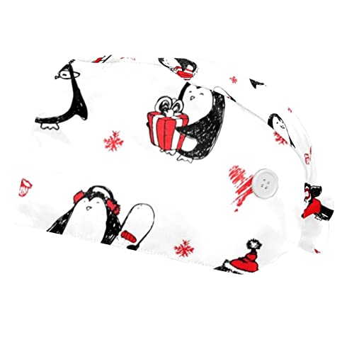 Chapeaux de travail pingouins de Noël avec bandeau ajustable unisexe - Lot de 2