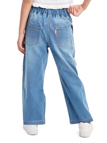 Image of olele Girls Super Jeans Collection for 4-14 Yrs | Stretchable Cotton Denim Trousers | Blue Jeans for Kids | Baggy Denim Pants | Cargo Pants for Girls