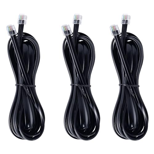 Câble téléphonique RJ12 6P6C mâle pour résoudre les problèmes de distance de votre modem noir 4m6
