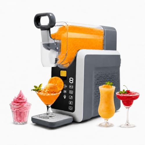 Image of HRVEOCEI Countertop Slushie Machine for Home, No Ice Needed Slushy Maker, Frozen Drink Machines with LED Display, Ice Cream Slushy Machine for Supermarket Bar Summer Party