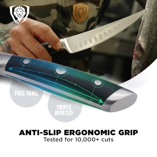 Image of Dalstrong Fillet Knife - 6 inch - Gladiator Series Elite - High Carbon German Steel - Black G10 Handle - Sheath Included - Razor Sharp Kitchen Knife - Boning Knife Gift - NSF Certified