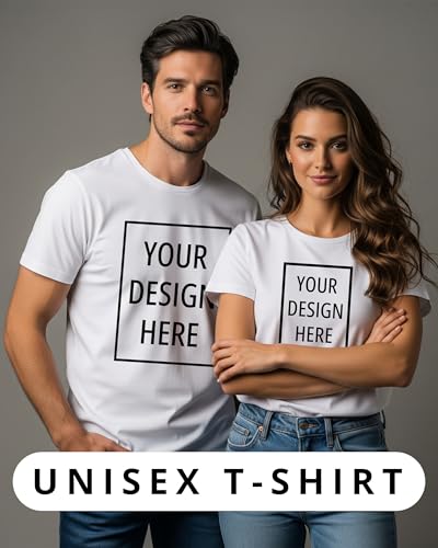 Image of Peppyzone Customised T Shirt for Men & Women | Cotton Unisex Personalised Photo & Text Printed Customized Tshirt | Custom Printing T-Shirt with Name, Logo, & Design