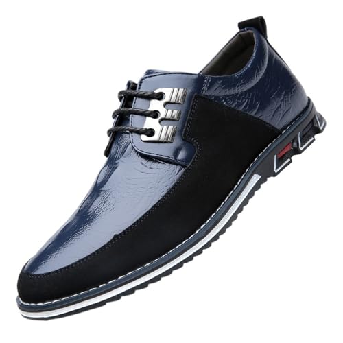 Men's Crocodile Print Leather Shoes Business Casual Driving Loafers Extra Wide Width Oxfords for Spring Autumn