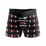 ADEDIY Custom Boxer Briefs for Men This Cock Will All Always Be Mine Underwear Funny Wife Face Shorts for Husband Gag Gift, Medium