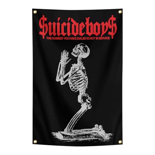 owpIa Horror Skull Tapestry Suicide Music Boys Flag 2x3ft for