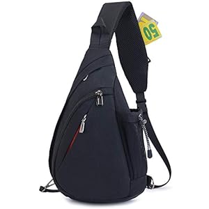 JSDing Borstzak voor heren en dames, waterdichte schoudertas, driehoekige tas, rugzak voor sport en vrije tijd, wandelen