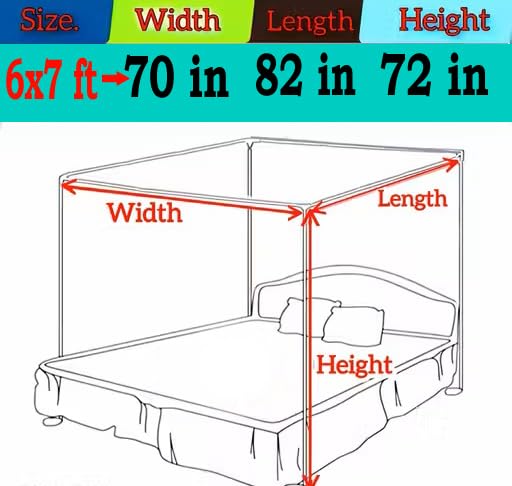 Image of Soft Polyester Mosquito Net for King Size Double Bed, Maroon, 6x7 Feet, Hanging Style Canopy (Pink, Double Bed (6 x 7 ft))
