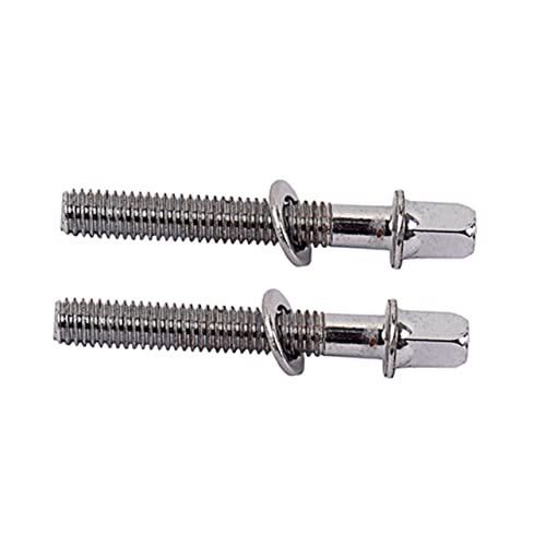 6 piezas de tornillos para montaje de tambor de acero inoxidable con arandelas, sujetadores de tensión para reemplazo de lugs de tambor para caja y bombo miniatura 2
