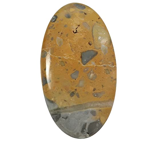 Jaspe maligano ovale authentique d'exception, cabochon haut de gamme de 51.95 carats
