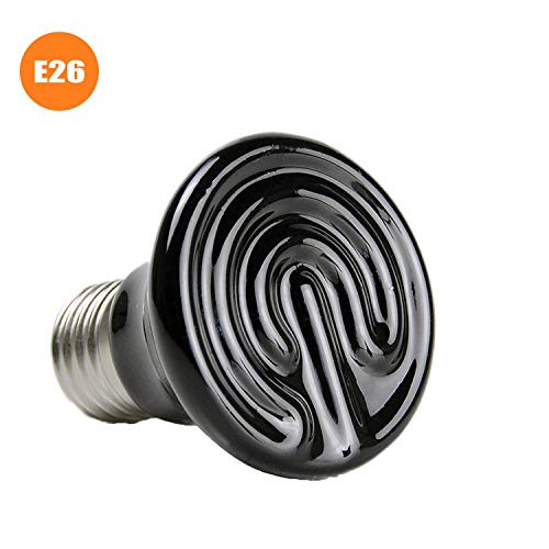 theBlueStone 1-Pack 50 Watt Mini Ceramic Reptile Heat Lamp Bulb E26 No-Light Infrared Heat Emitter for Terrarium Aquarium Amphibian Snake Chickens Brooder Birds Pets - Thumbnail 4