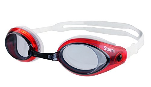 Storm Swordfish Swim Goggles - Red with Tinted Lenses