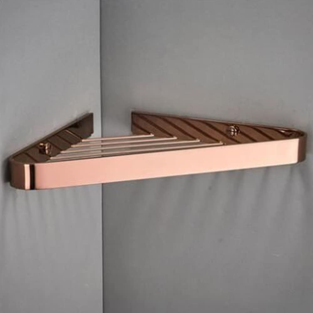 Corner Shower Caddy Solid Brass Wall Mounted Gold Bathroom Corner Shelf Bathroom Shower Shelf Soap Holder Bathroom Accessories