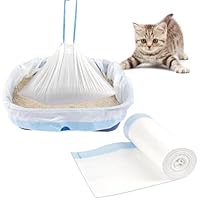 Reißfeste Katzenklo Beutel L, 20 Stück 65 x 40 cm Katzenklo Tüten, Dicke Katzentoilettenbeutel mit Zugbändern, Starke Tragfähigkeit Katzenstreubeutel