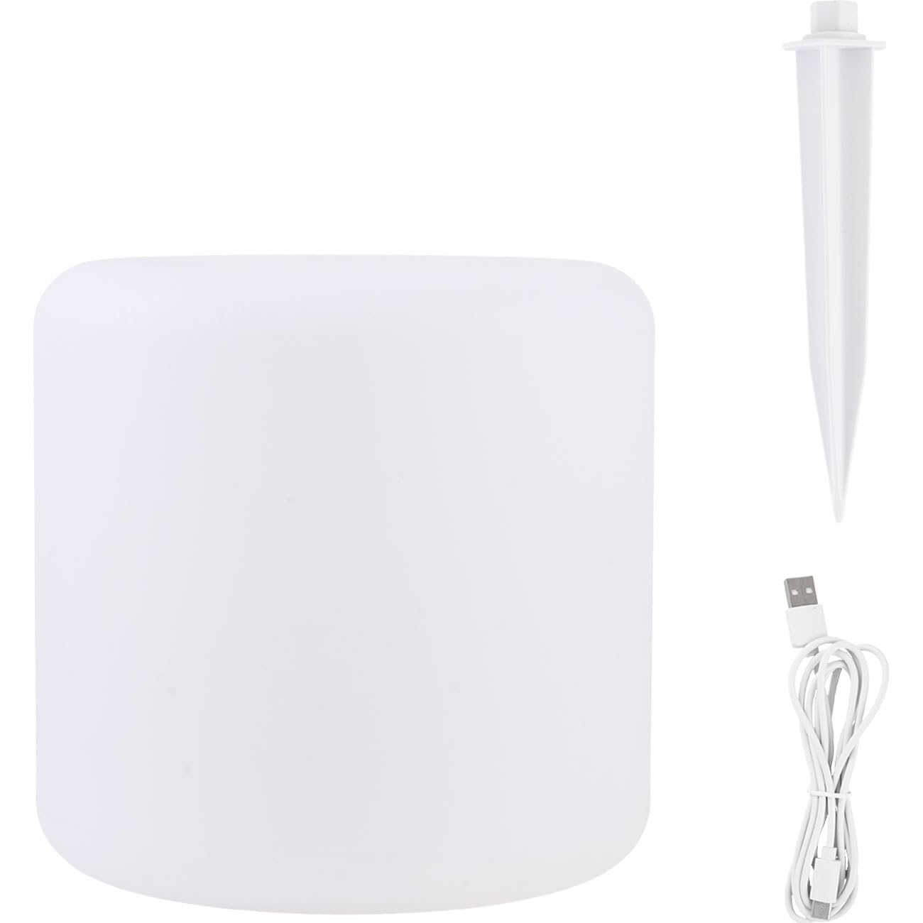 ideoon Moderne LED Solar Zylindrische Tischlampe & Gartenleuchte mit Erdspiess, RGBW Farbwechsel, USB aufladbar, IP44 wetterfest - ideal für Ihren Garten (2)