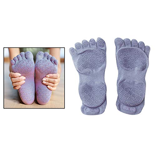 LEIPUPA Meias de Ioga Antideslizantes para Mulheres com Punhos, Meias Antiderrapantes com Cinco Dedo