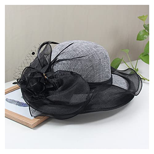 Chapeau bob romantique avec fleur et grand bord souple YXWYXWA