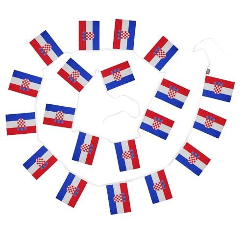 Image of AZ FLAG Croatia 6 meters BUNTING Flag 20 flags 9'' x 6'' - Croatian STRING flags 15 x 21 cm