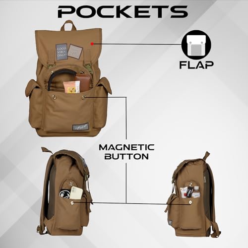 Image of F Gear Webster Canvas 21L Laptop Backpack Fits 18 inch Laptop 1 Main Compartment Drawstring Closure 3 Pkts Organizer Gifts for Men Women Boys Girls Adults Casual /College /School /Travel Bag