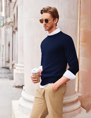 COOFANDY Men's Crew Neck Sweater Slim Fit Lightweight Sweatshirts Knitted Pullover for Casual Or Dressy Wear - Image 5