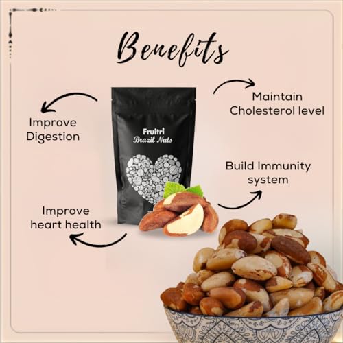Fruitri Premium Exotic Brazil Nuts 100g | Natural, Raw | Rich in Selenium, Vegan, Keto, Paleo-Friendly | Sustainably Sourced Brazilian Nuts from the Amazon Rainforest