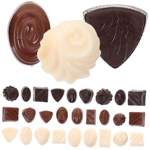 Figurines chocolat factices : lot de 30 miniatures pour présentoir de magasin
