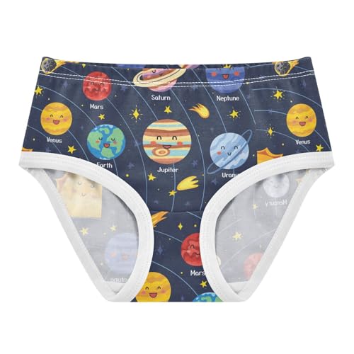 Wusikd Solar System Girls' Underwear Cotton Planets Girls Briefs Soft Toddler Underwear 5T