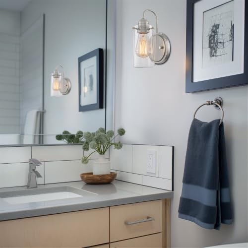 Image of Kira Home Rayne 10 inch Modern Farmhouse Wall Sconce for Bathroom Vanity, Pack of 2