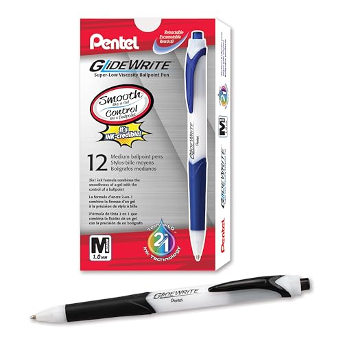 Bolígrafos de punta media Pentel con tinta suave TechniFLO y agarre ergonómico