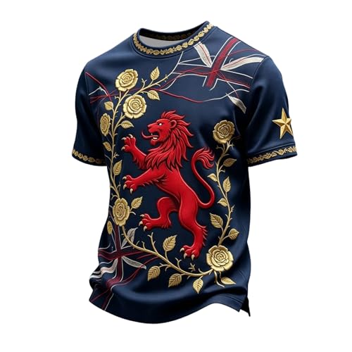 Maillot de la Coupe du Monde de l'Angleterre 2026 - À manches courtes - Imprimé - Décontracté - Pour l'été - Pour la vie quotidienne, les loisirs -...